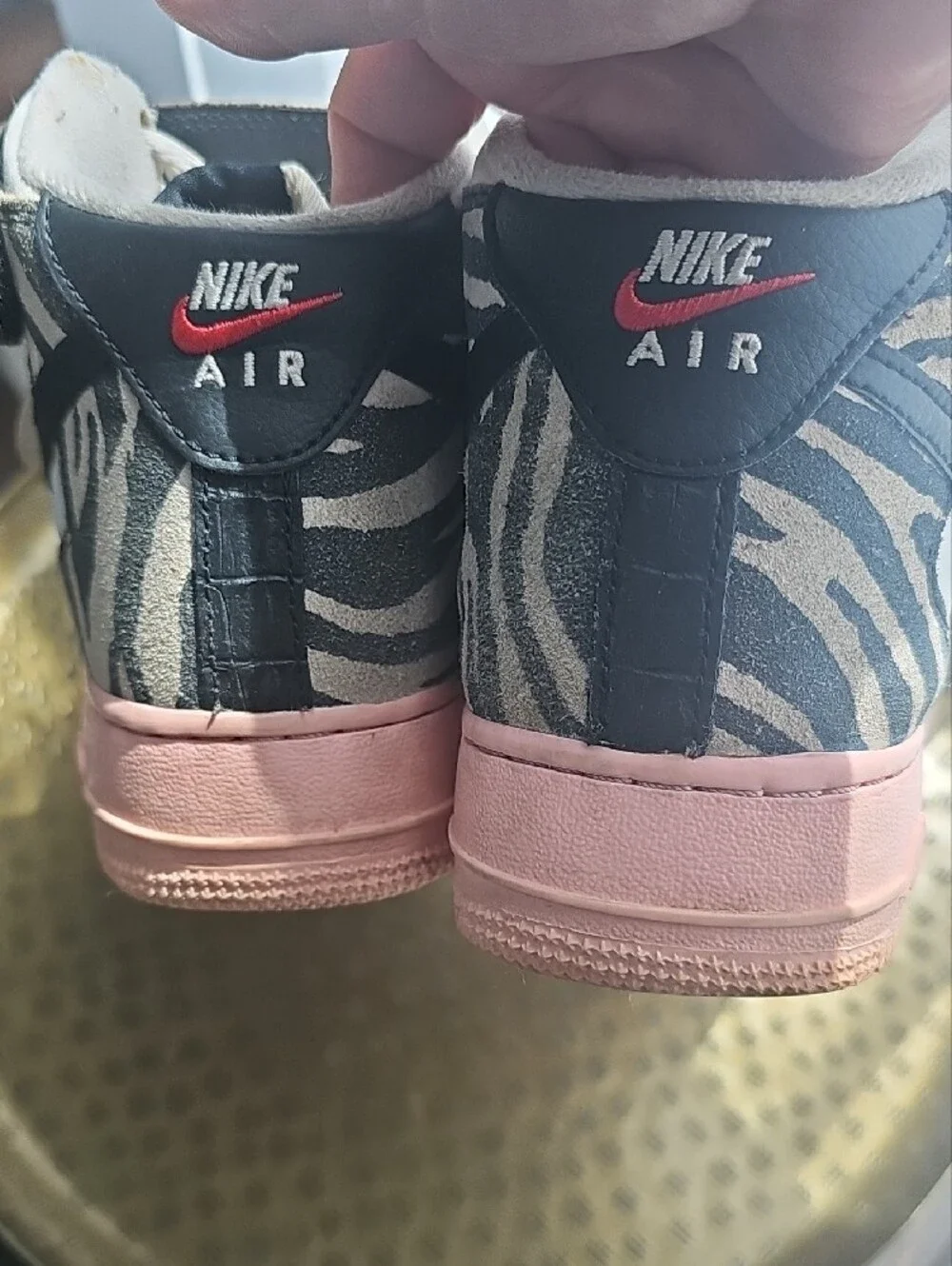 Nike Air Force 1 Mid Safari Animal Mix Leopard Zebra Pink Sole Sneaker Y6.5, W8